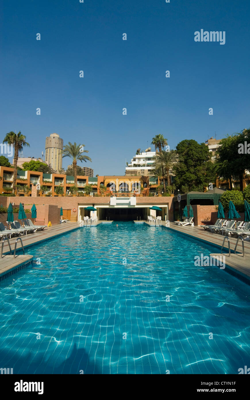 Swimming Pool, Marriott Hotel, Cairo, Egypt, North Africa, Africa Stock