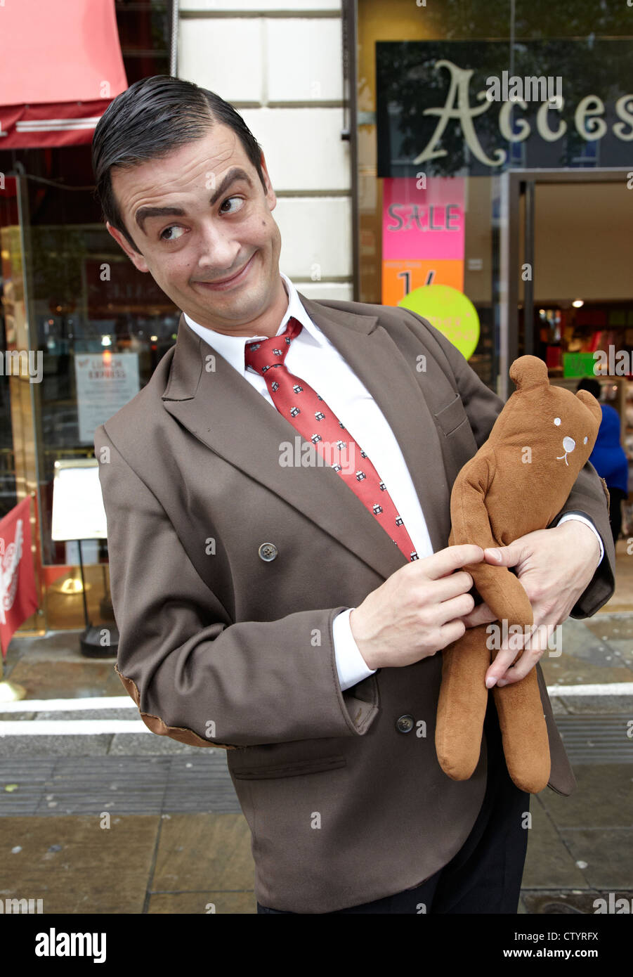 Mr Bean Impersonator London UK Stock Photo - Alamy