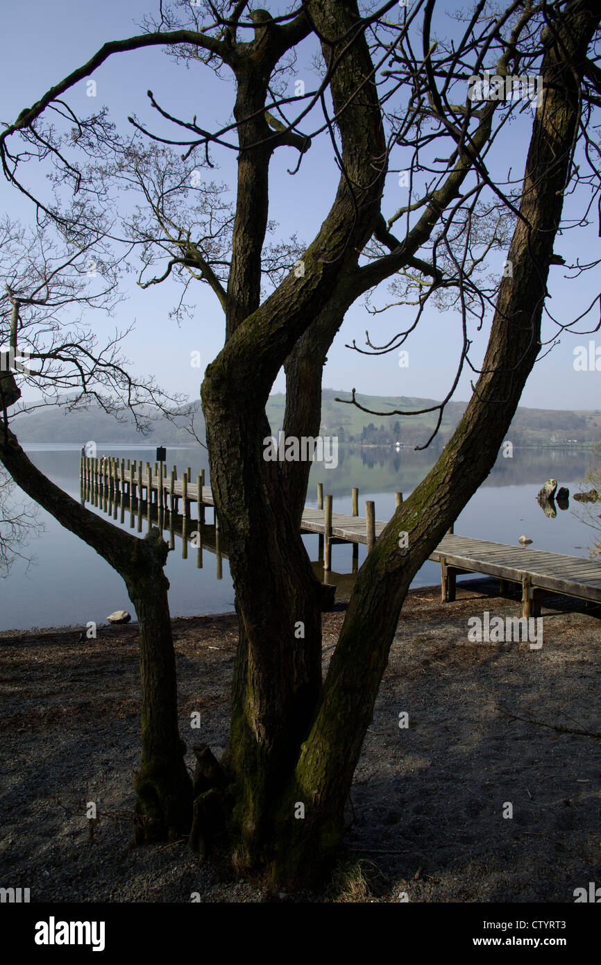 Lake Coniston, English Lake District, Cumbria, from near John Ruskin's Brantwood House,  England. Sunday 25th March 2012 Stock Photo