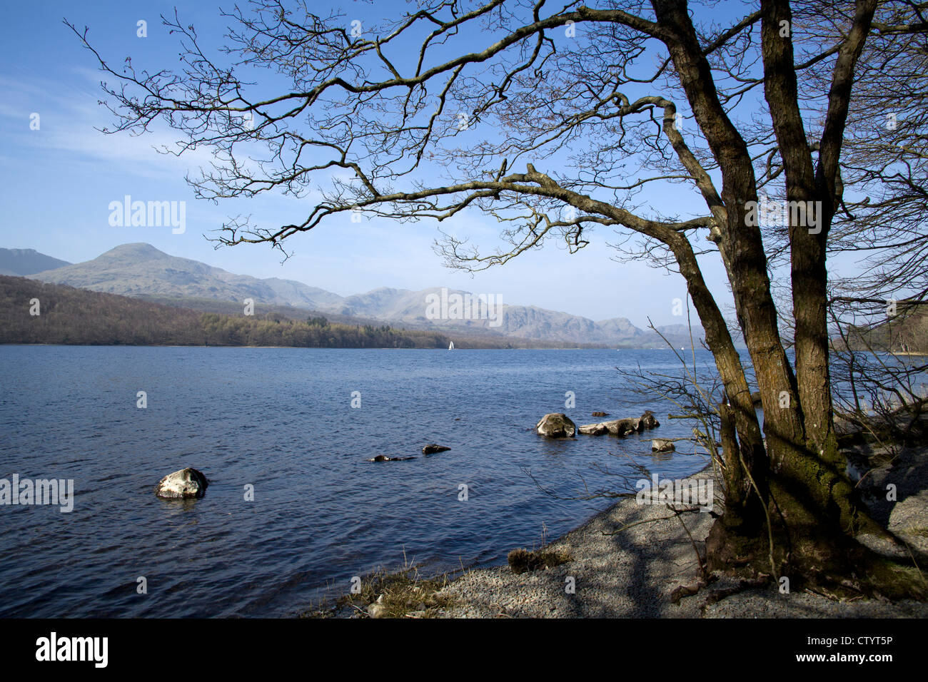 Lake Coniston, English Lake District, Cumbria, England. March 2012 Stock Photo