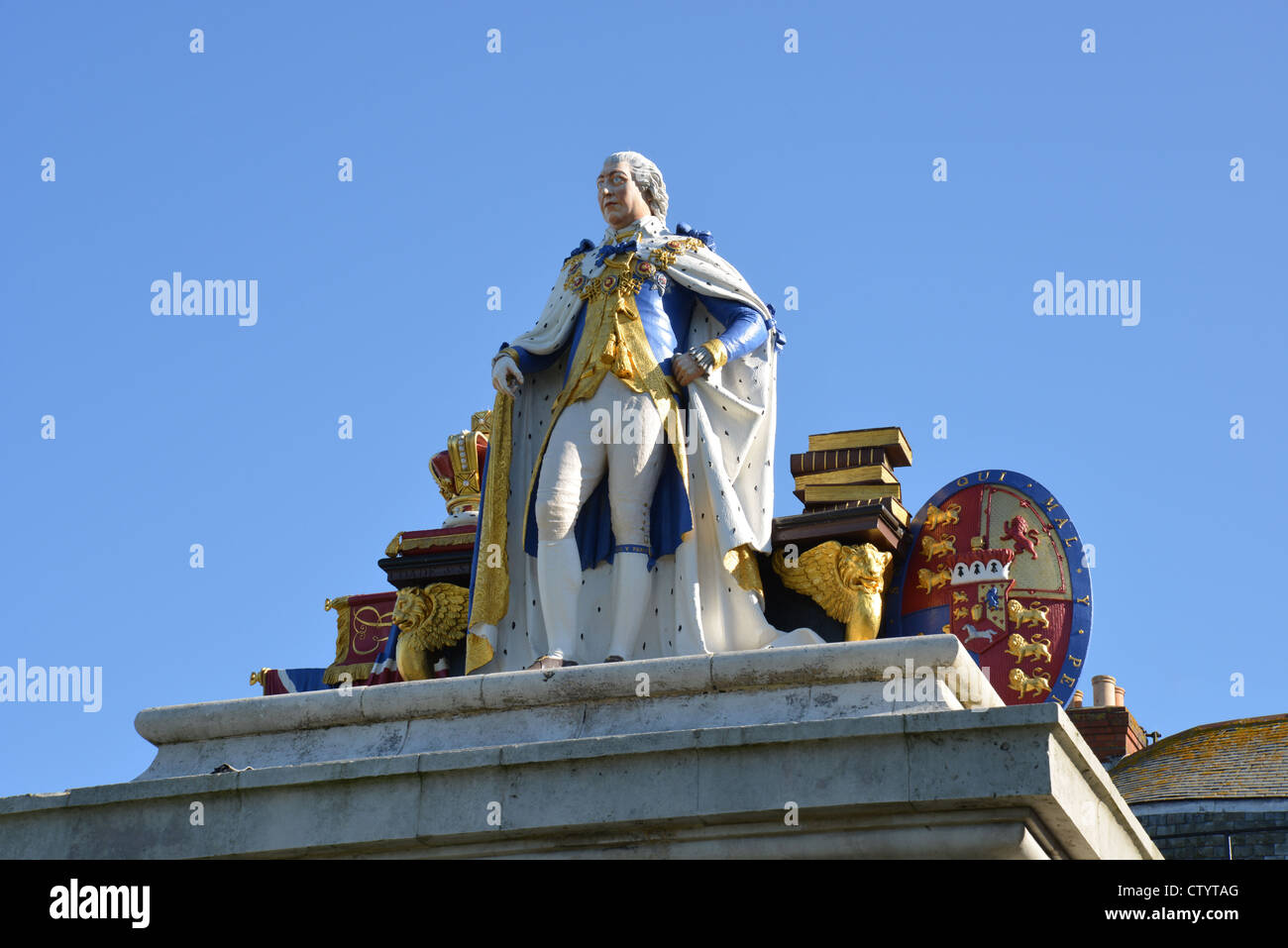 King III Memorial on seafront, Weymouth, Dorset, England, United