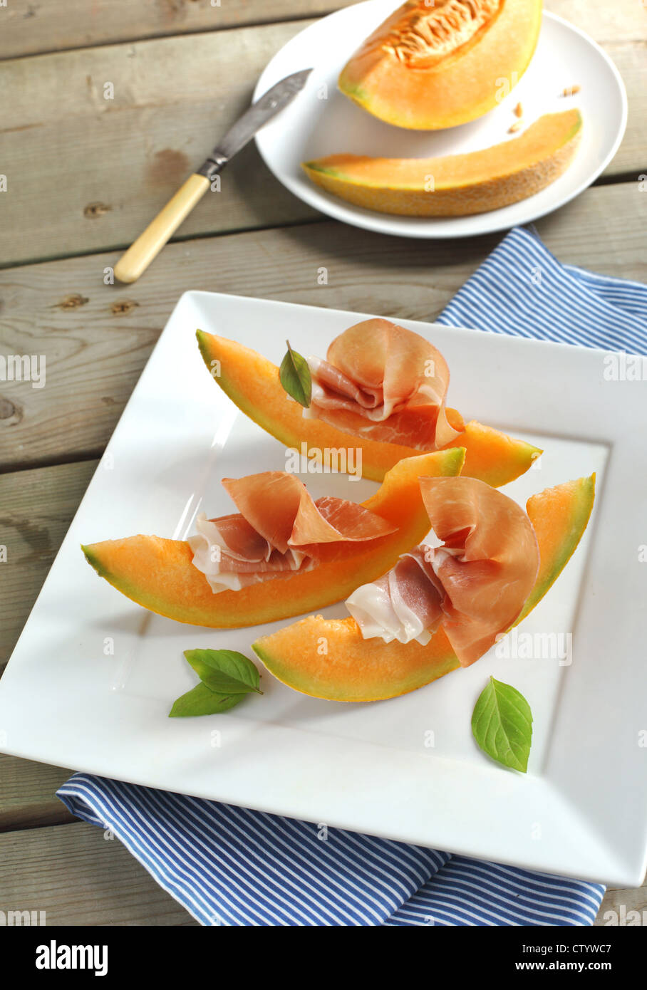 Prosciutto with melon.Traditional Italian appetizer Stock Photo Alamy