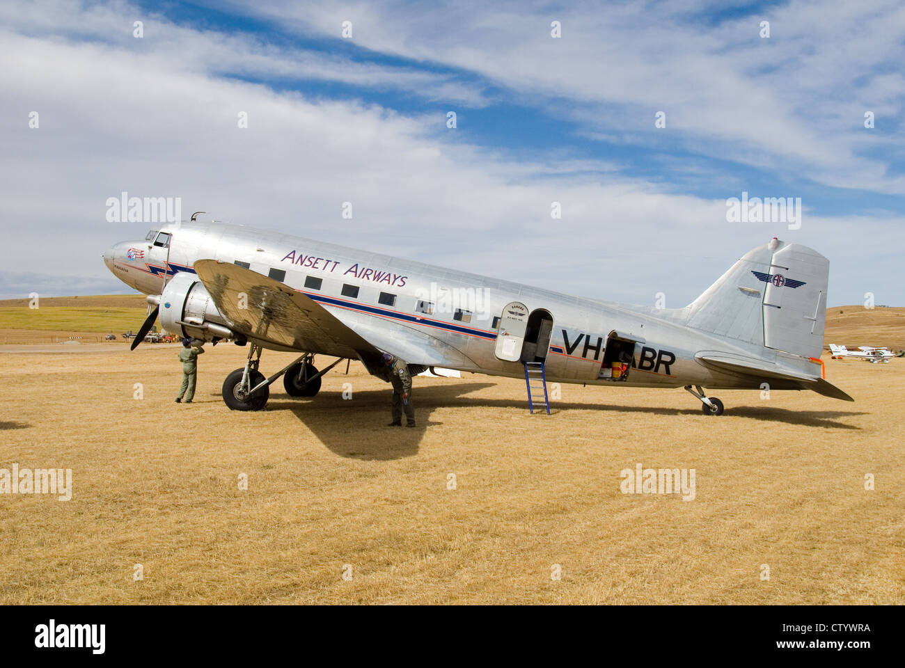 Early Australian Ansett Airways DC 10 on display in Adelaide, South Australia Stock Photo