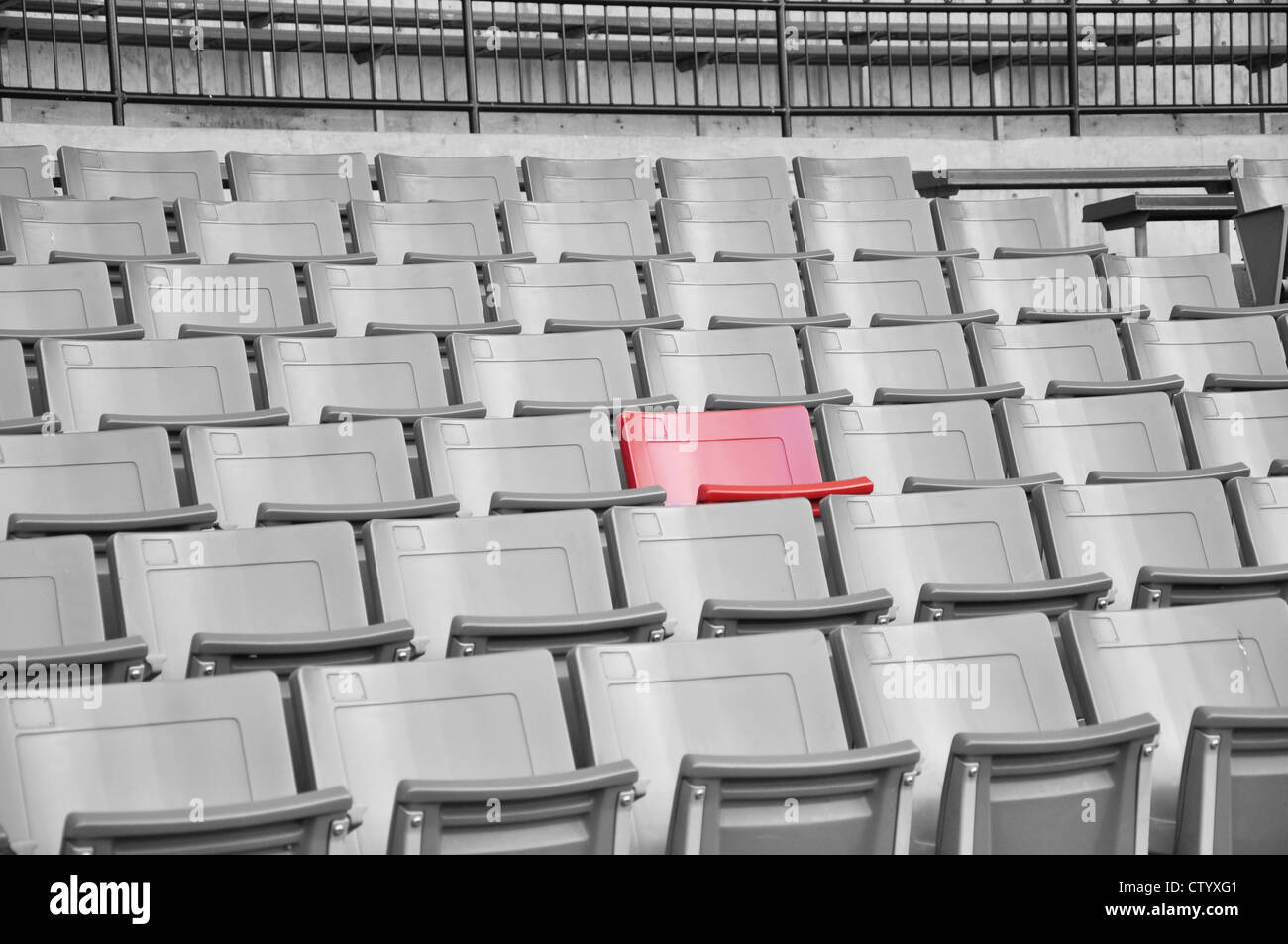 A field of empty seats Stock Photo