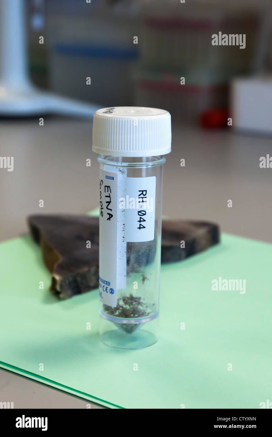 Sample of black rhino horn, Diceros bircornis, awaiting DNA profiling Stock Photo