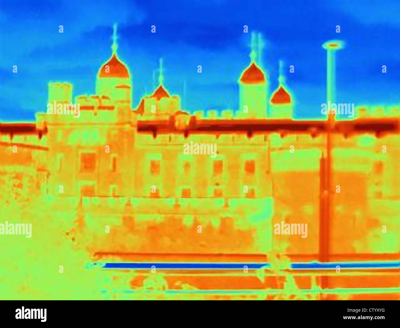 Thermal image of Tower of London Stock Photo