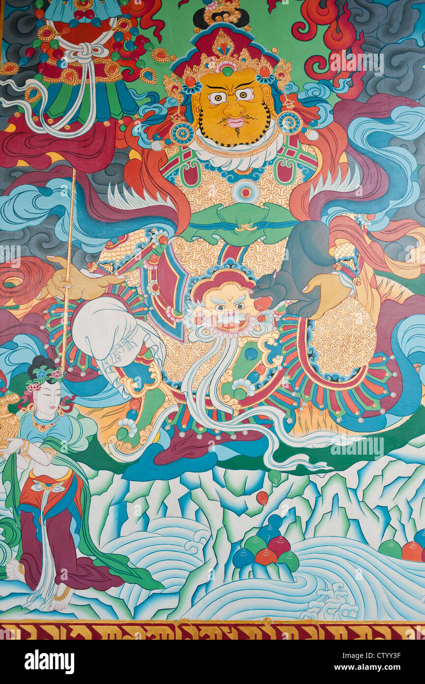 Nepal, the temple wall murals Stock Photo Alamy