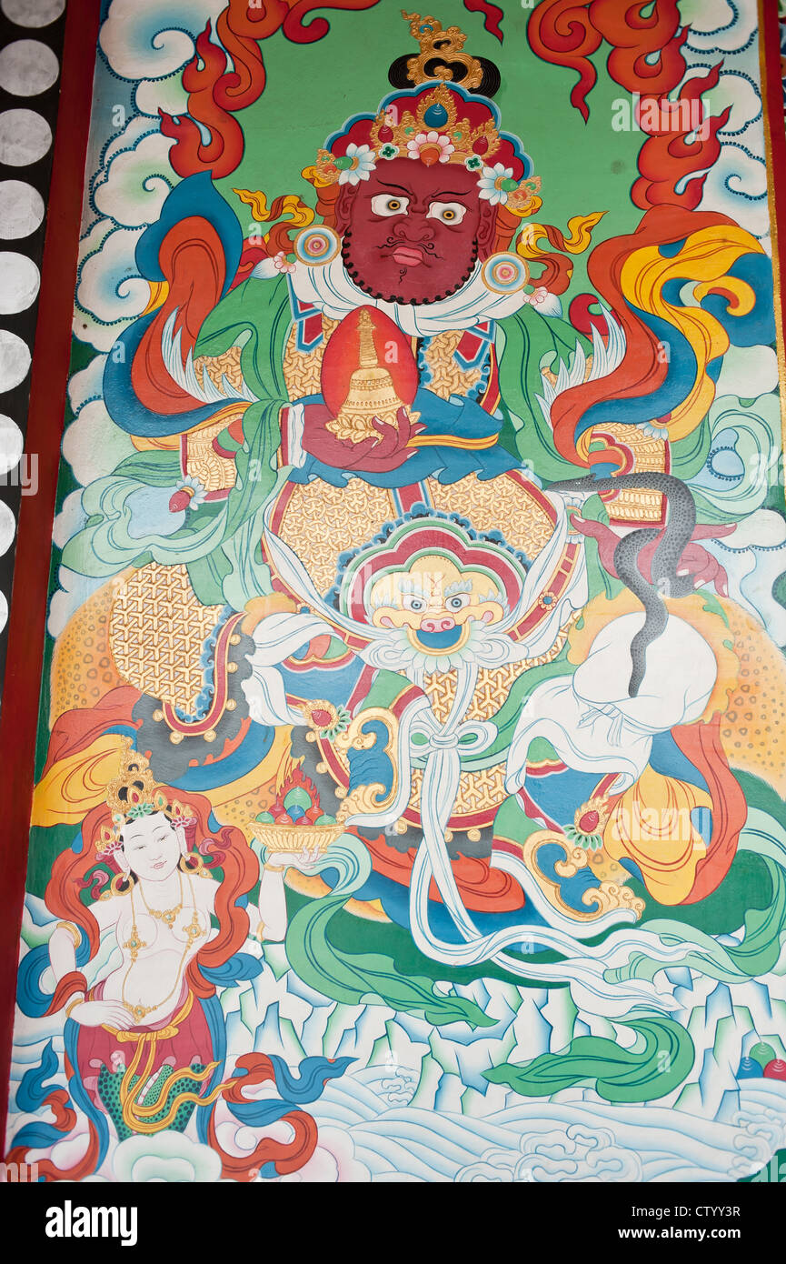 Nepal, the temple wall murals Stock Photo Alamy