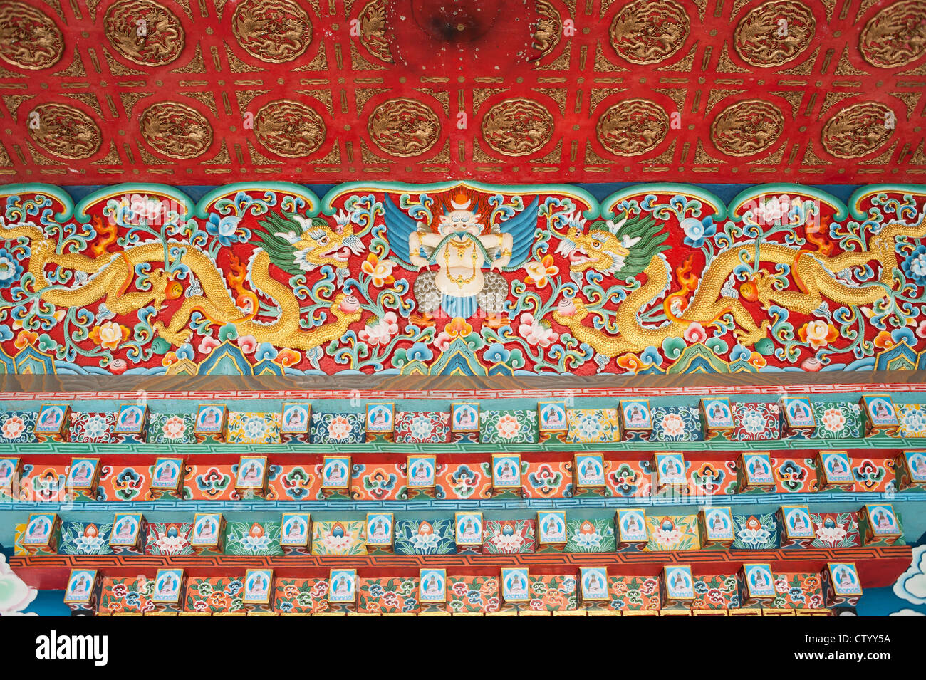 Nepal, the temple wall murals Stock Photo Alamy