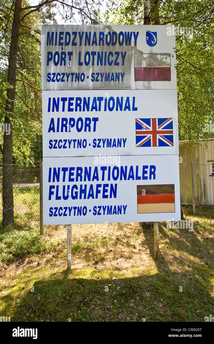 Entrance to a defunct airfield in Szymany, North-Eastern Poland. Stock Photo