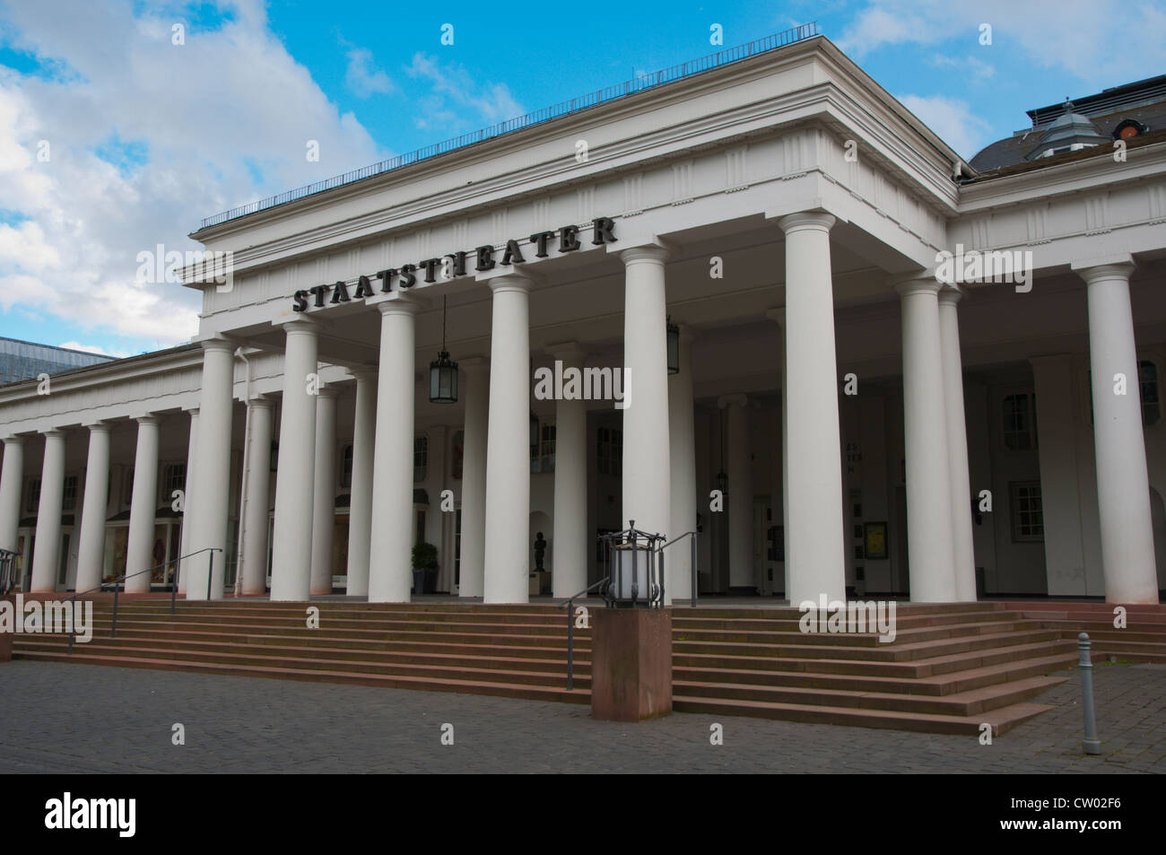 Hessisches Staatstheater on Bowling Green side Wiesbaden city state of Hesse Germany Europe Stock Photo