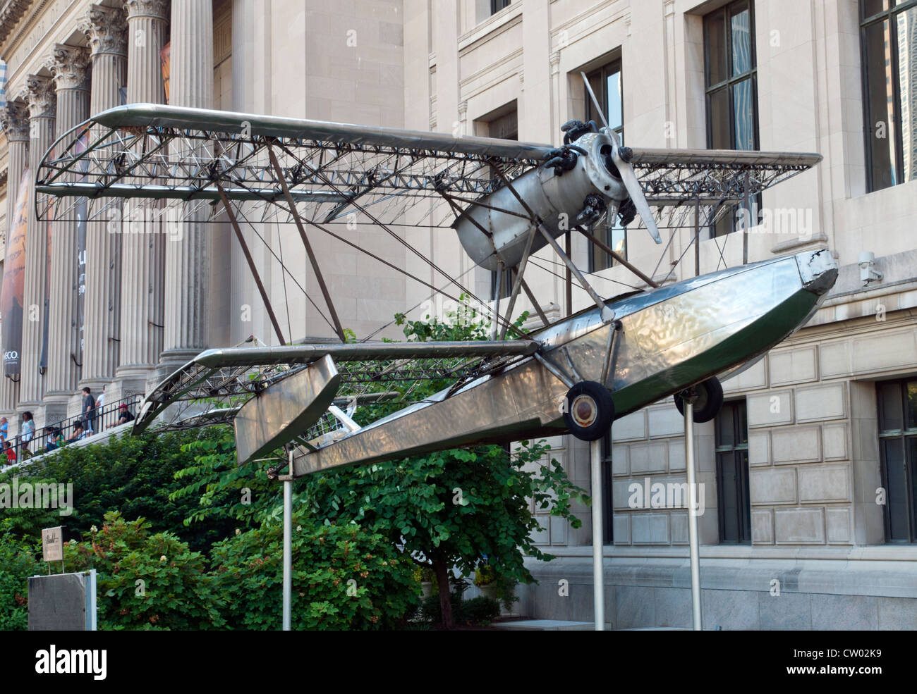 The first stainless steel airplane,built in 1931 year near The Franklin Institute , Philadelphia, Pennsylvania, USA Stock Photo