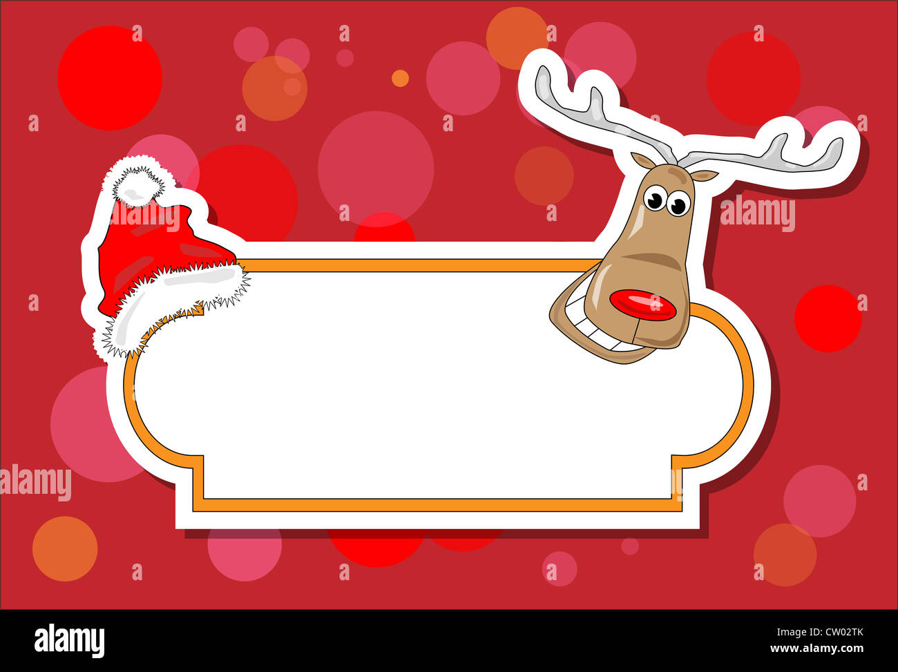 Christmas rudolph illustration with red background Stock Photo - Alamy