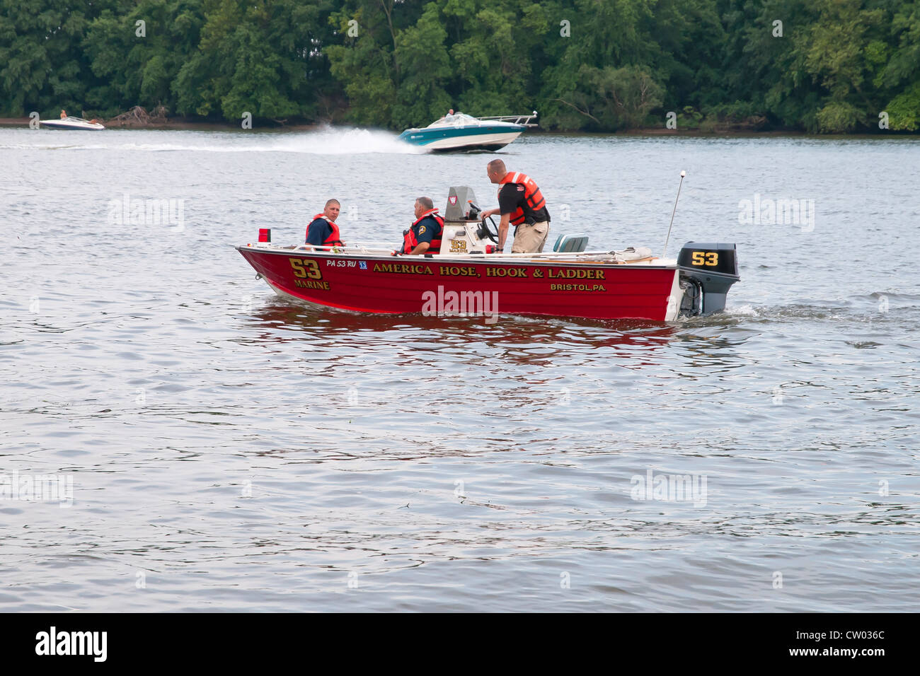 Rescue team on duty , Bristol, Pennsylvania, USA Stock Photo