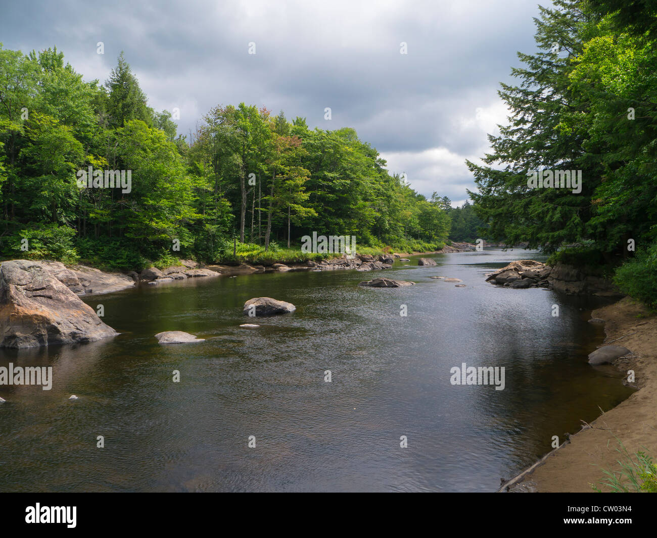 Moose River in the Adirondack Mountains of New York State Stock Photo