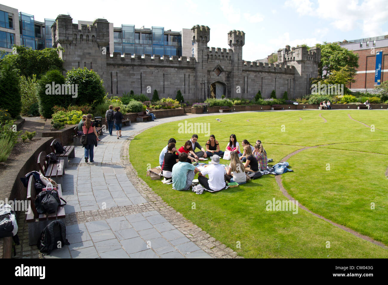 Castle Gardens Dublin City Stock Photo