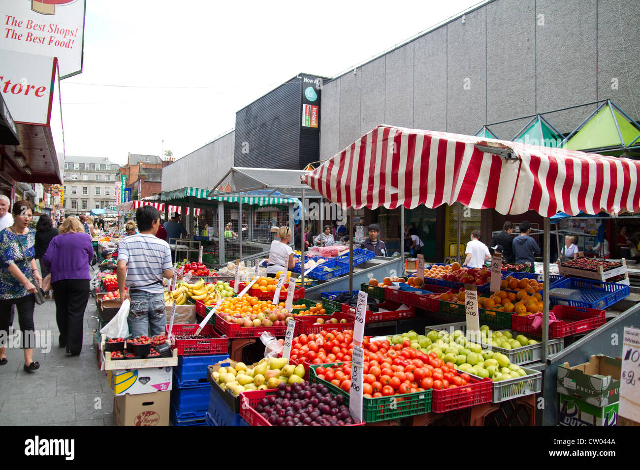Fruit and Vegetable stall at Moore Street market Dublin Stock Photo Alamy