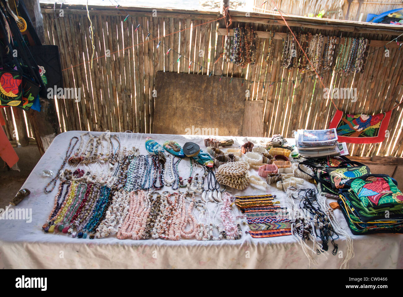 Indian crafts and arts on sale in San Blas Stock Photo