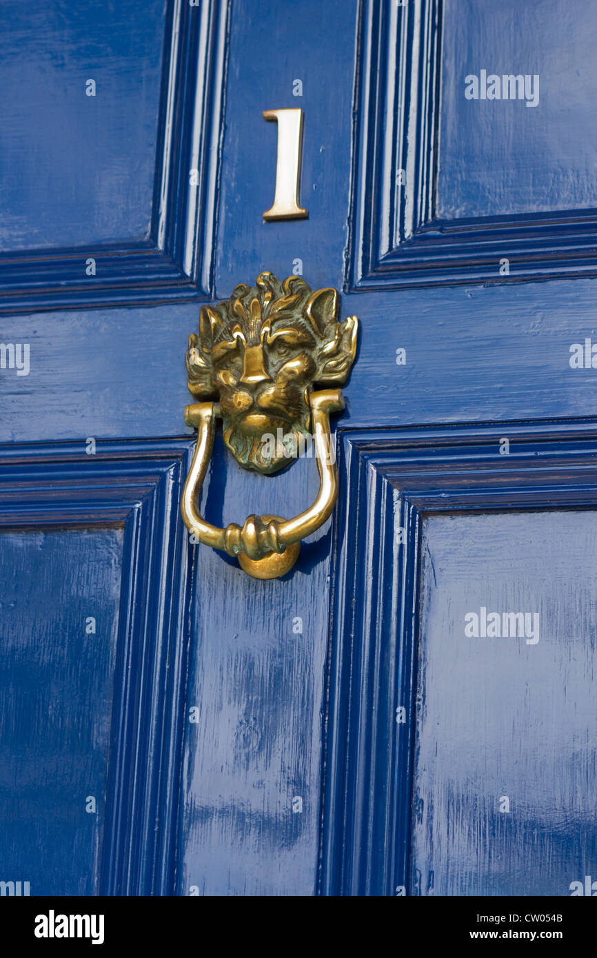 Brass door knocker. Scotland Stock Photo