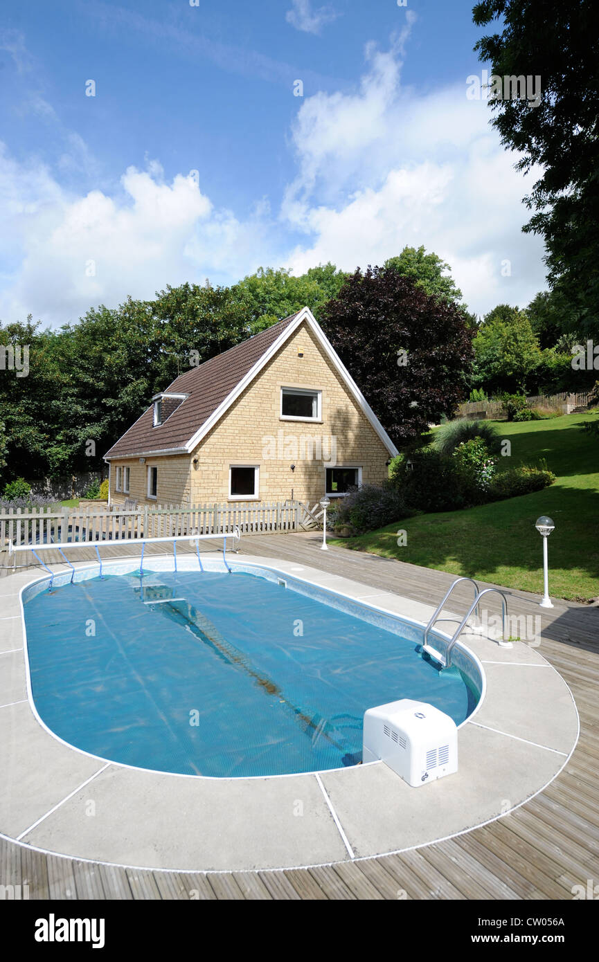 Swimming pool at a detached house in Bath, Somerset which is decorated