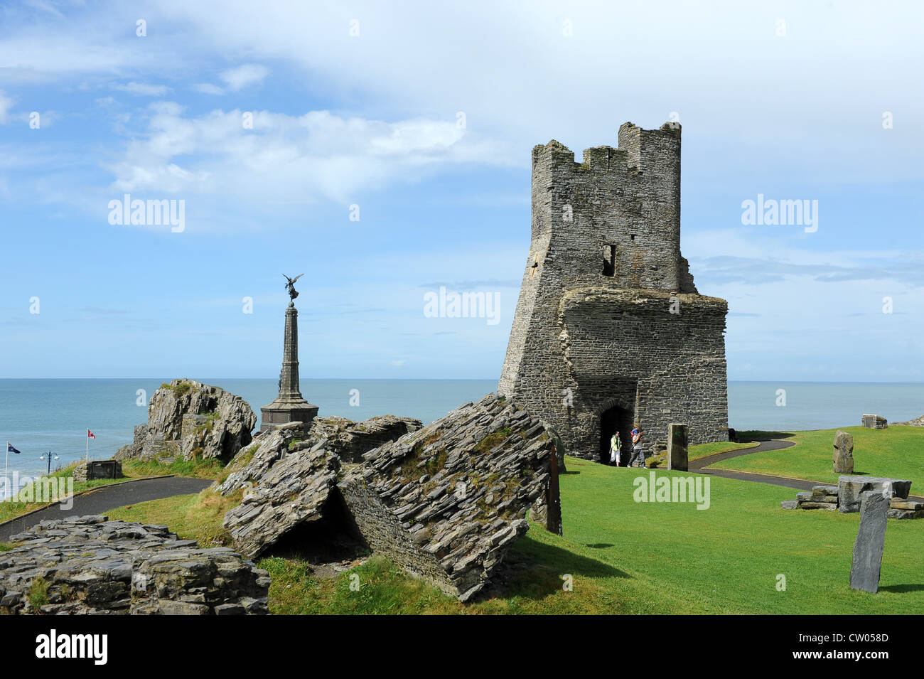 Aberystwyth Ruins of the 13th century Aberystwyth Castle Wales uk Stock Photo