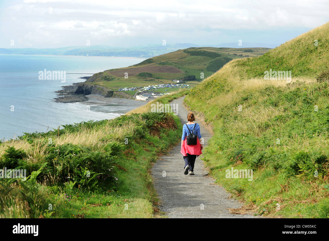 Cardigan Bay heritage coastal path Clarach near Aberystwyth west Wales