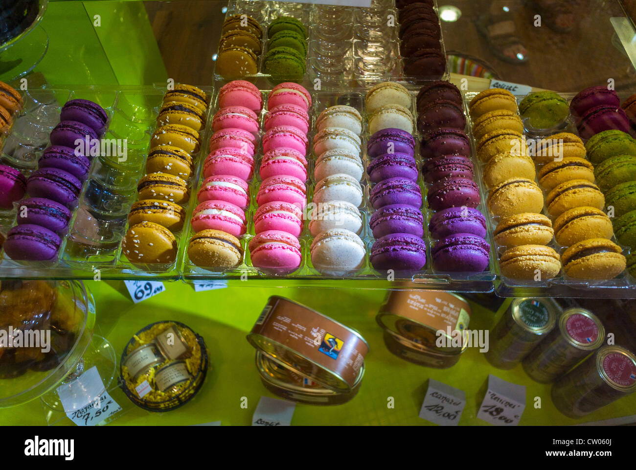 Paris, France, Detail, French Pastries, in Bakery Shop Window Display