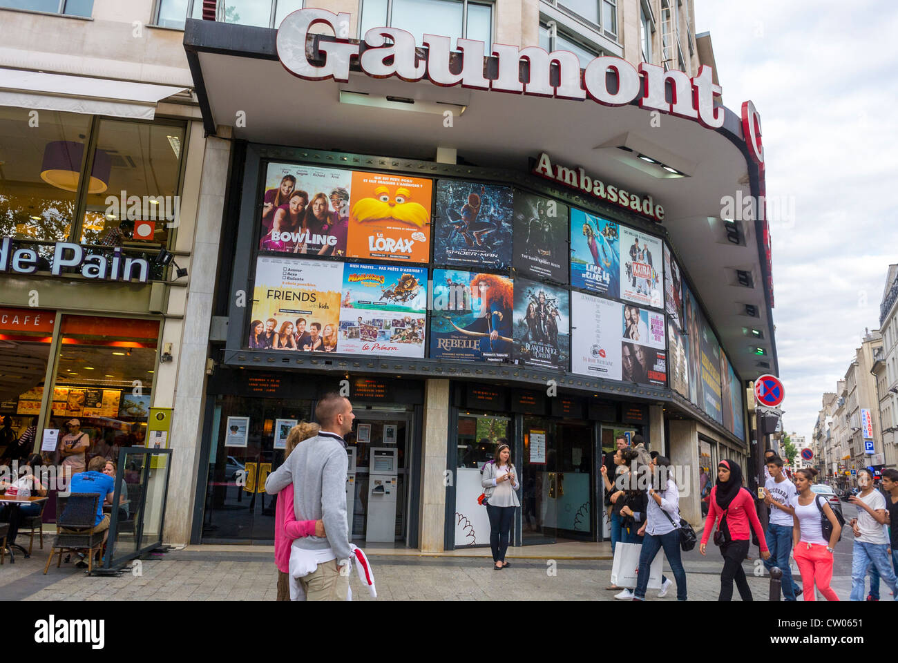 Paris, France, people going to the cinema, Walking on the Avenue Champs  Elysees, Front of Gaumont Movie Theatre Cinema, with Film Posters, Sign  Stock Photo - Alamy