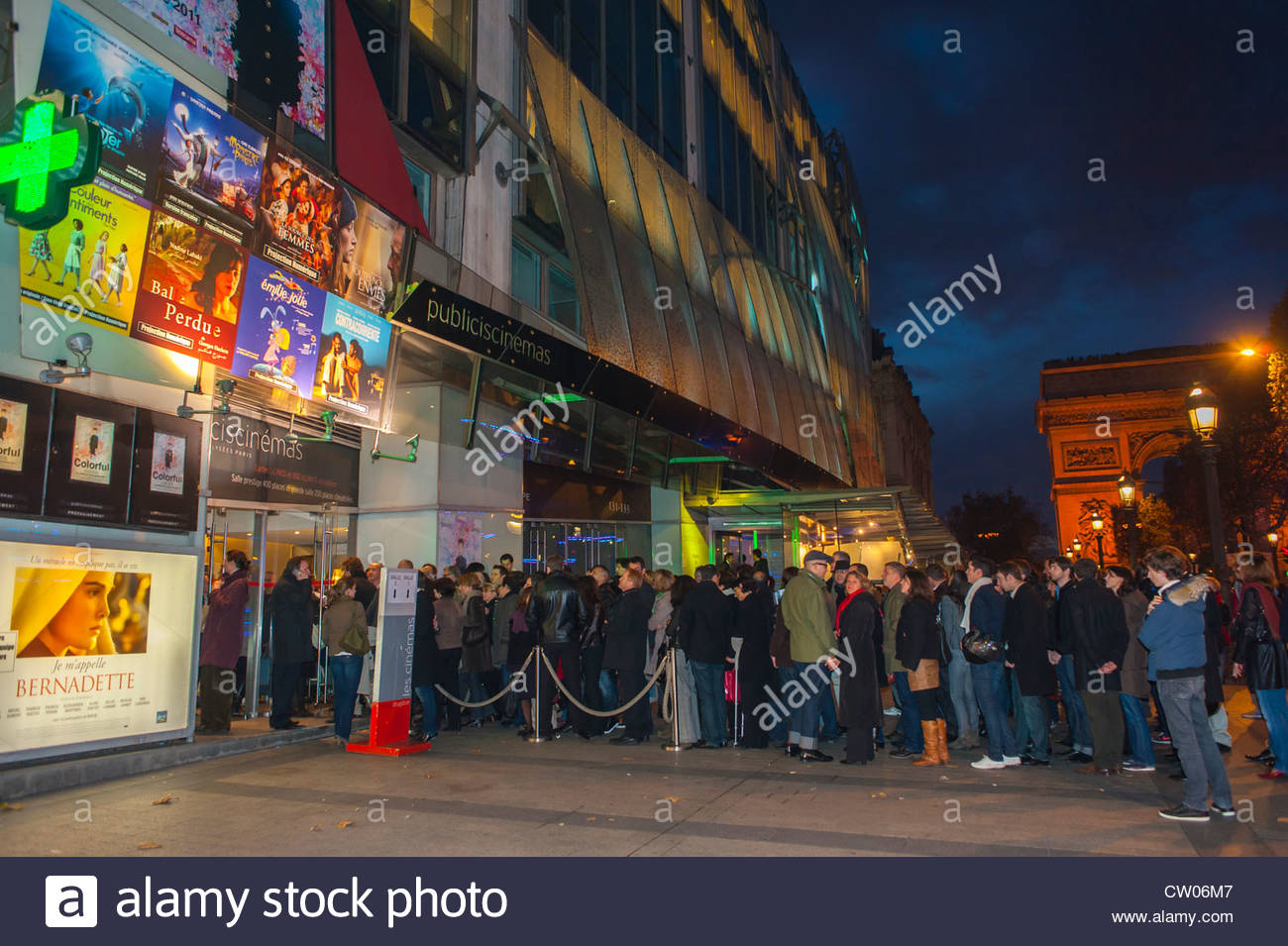 Paris France Crowd Of People Queuing Lining Up In Front Of