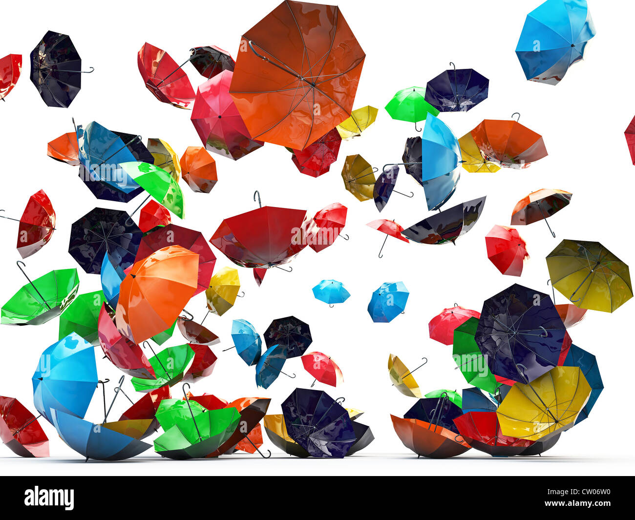 umbrellas isolated on white background Stock Photo - Alamy