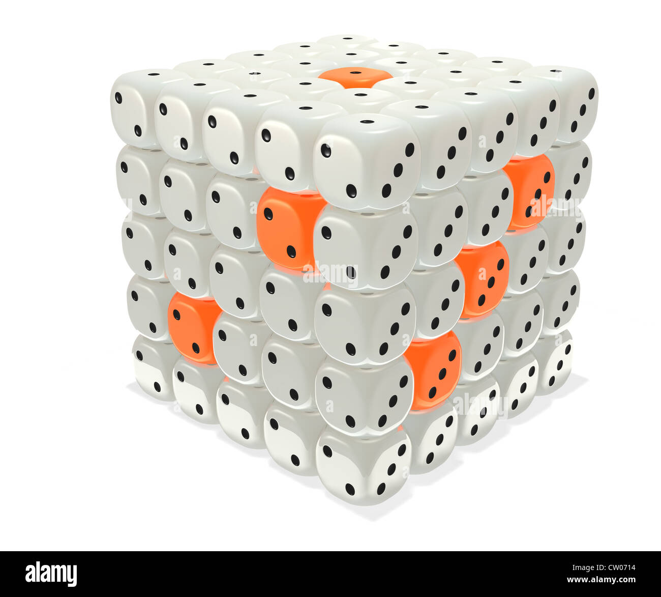 Big dice cluster Stock Photo