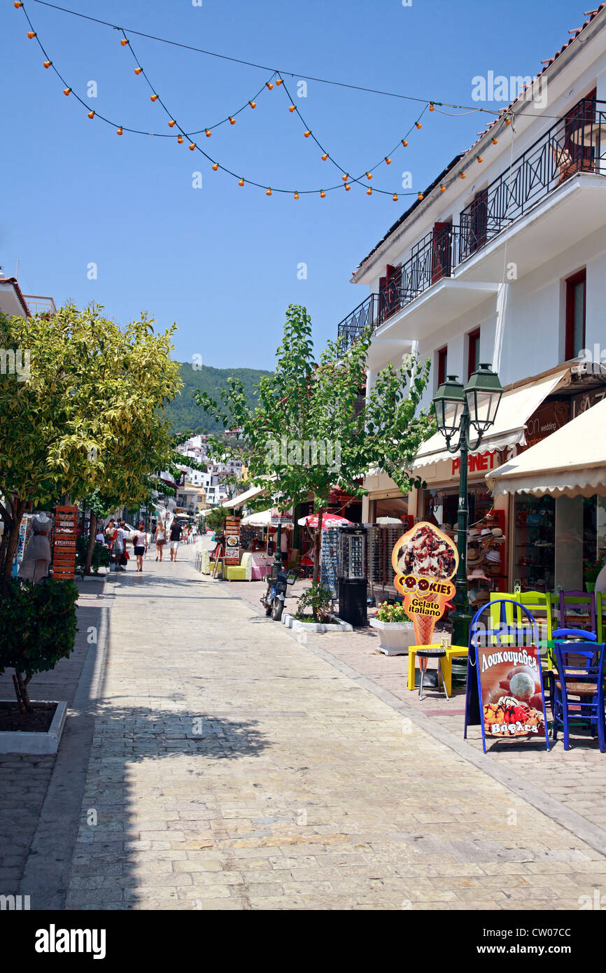 Skiathos Town Main Street Sporades Island Greece EU European Union skiathos-town-main-street-sporades-island-greece-eu-european-union