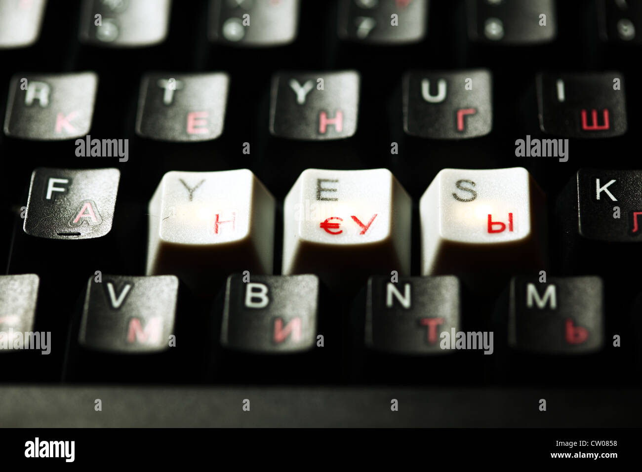 keyboard concept yes Stock Photo Alamy