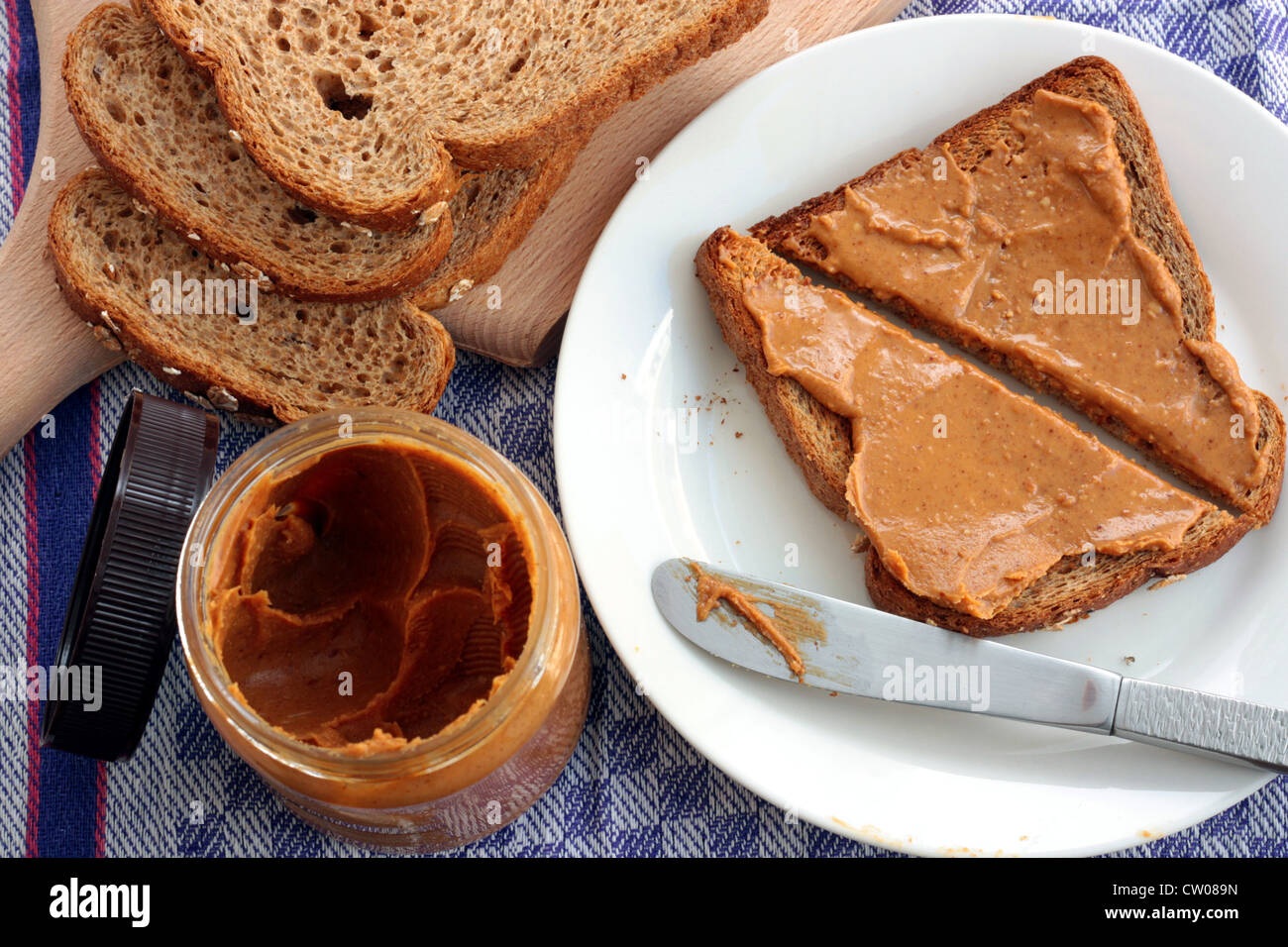 Peanut butter on toast Stock Photo Alamy