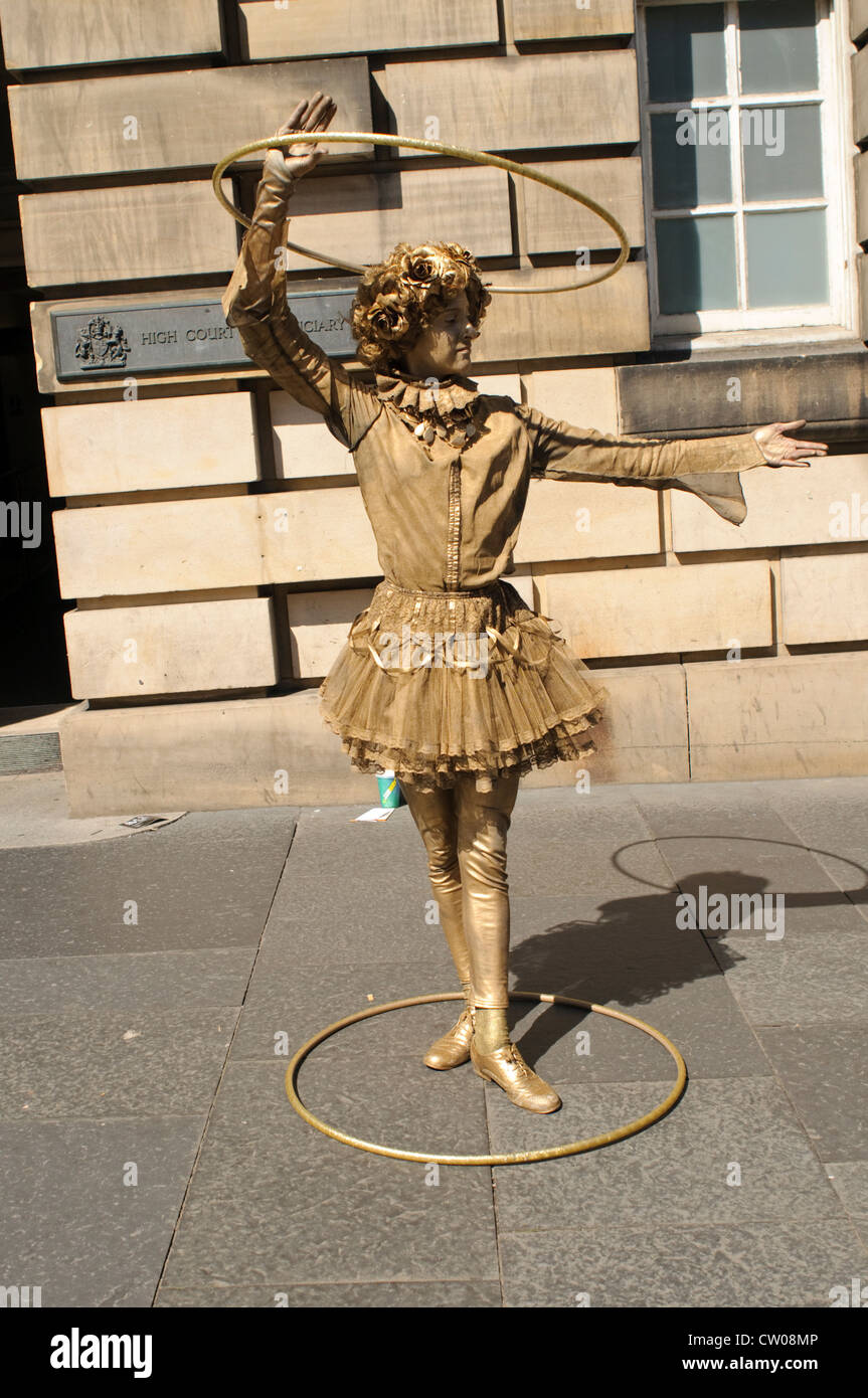 A Living Statue performing on The Royal Mile during the Edinburgh