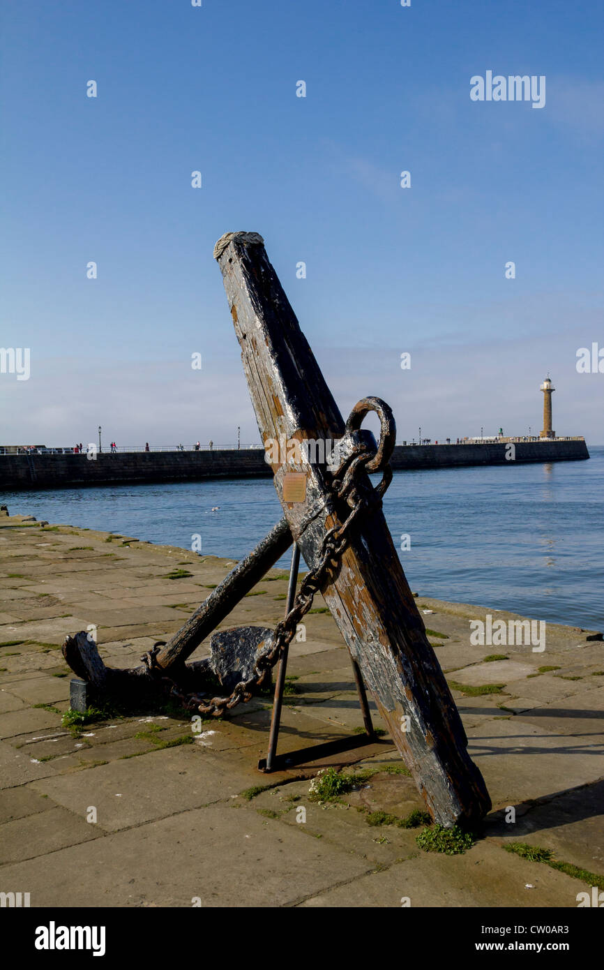 The old anchor at Whitby Stock Photo Alamy