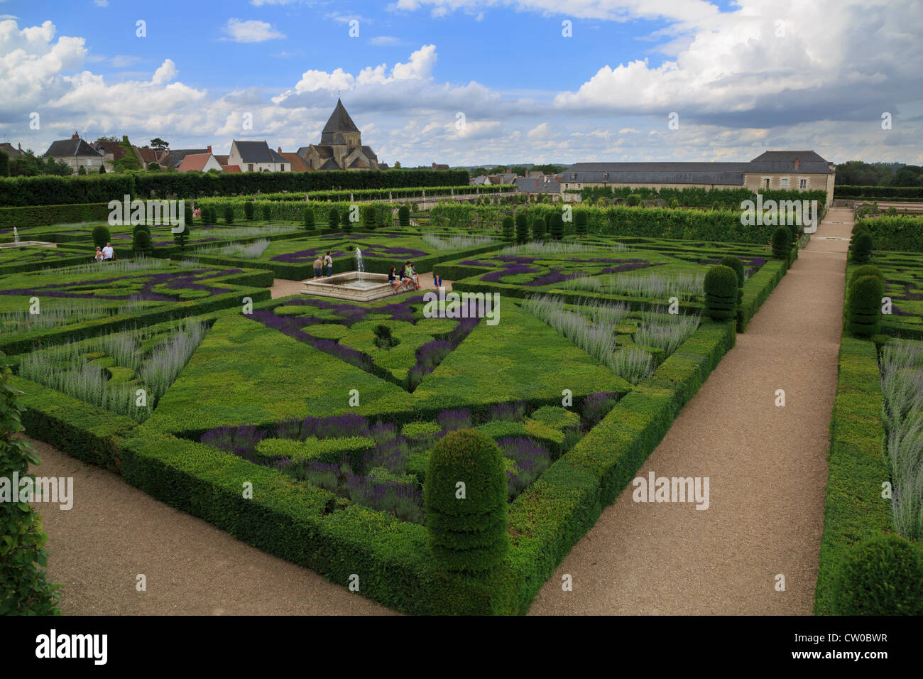 Chateau de Villandry, Loire Valley, France. The late renaissance chateau is most famous for its restored gardens Stock Photo