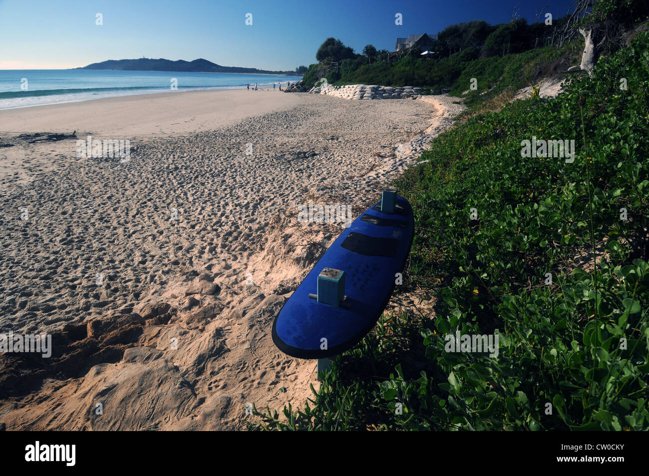 Surfboard seat at Belongil Beach, Byron Bay, NSW, Australia. No PR or MR Stock Photo