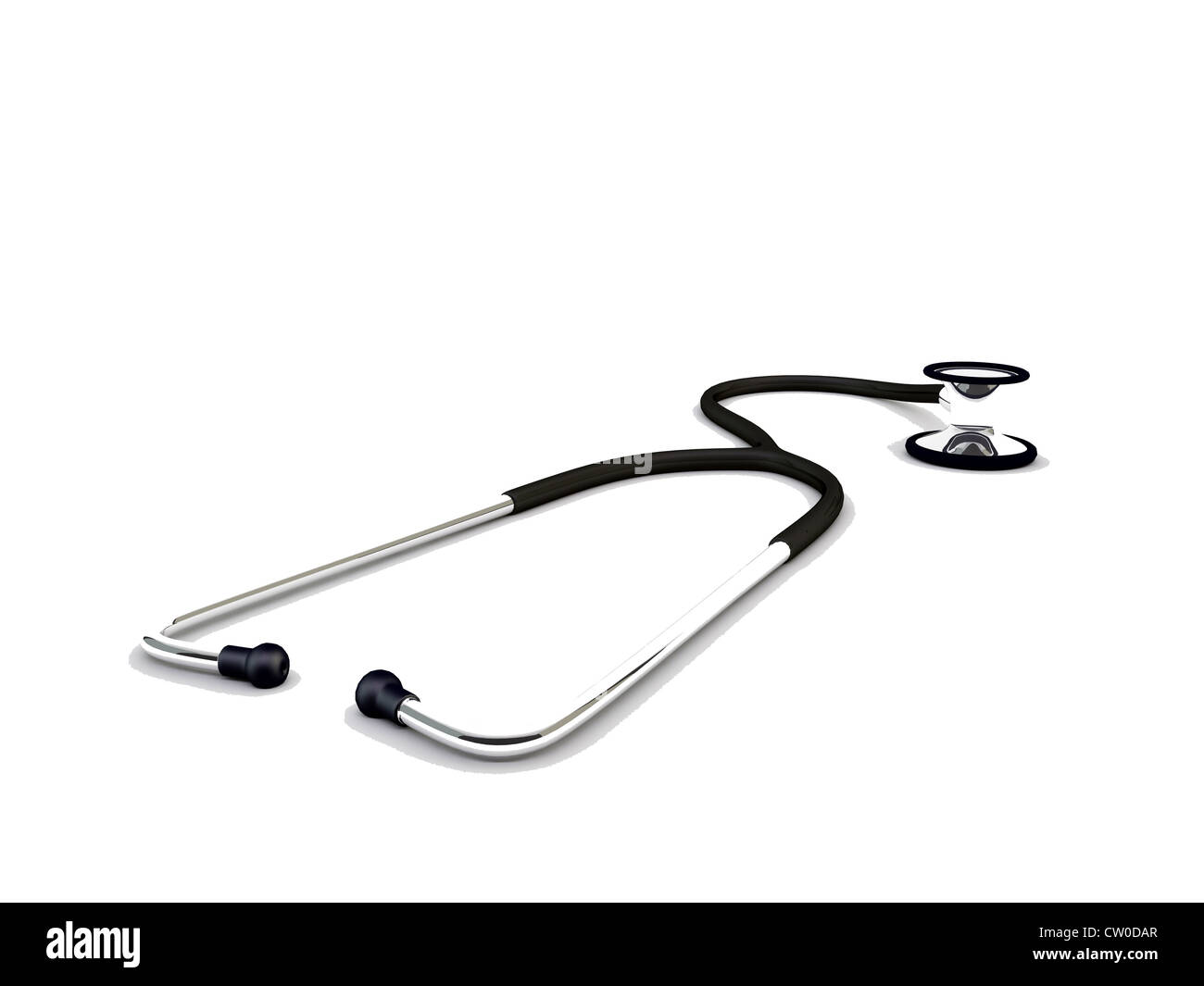 black stethoscope isolated on white background Stock Photo - Alamy