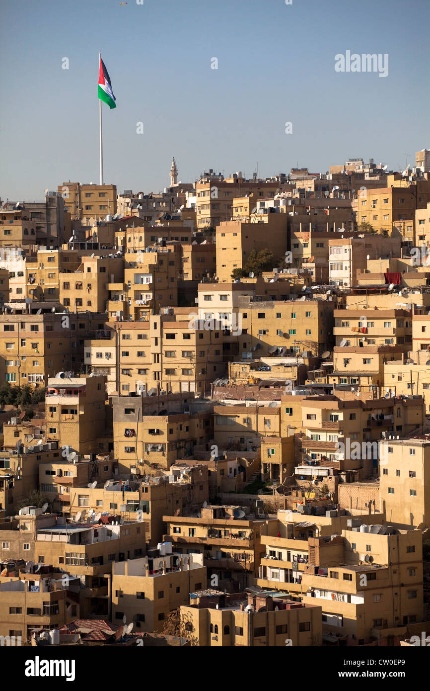 Downtown Amman Jordan Middle East viewed from the Citadel Stock Photo