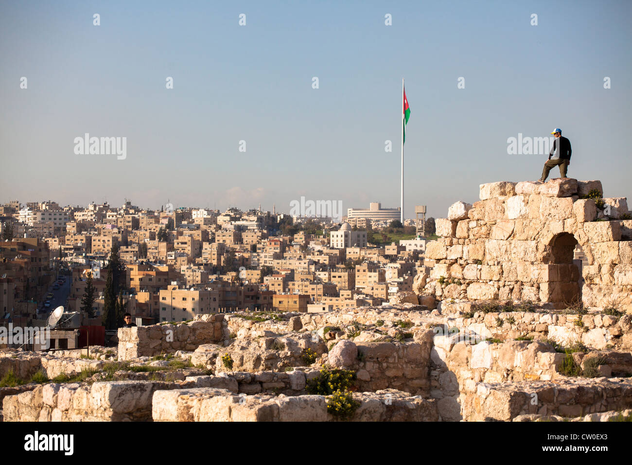 Citadel Amman Jordan Middle East Stock Photo