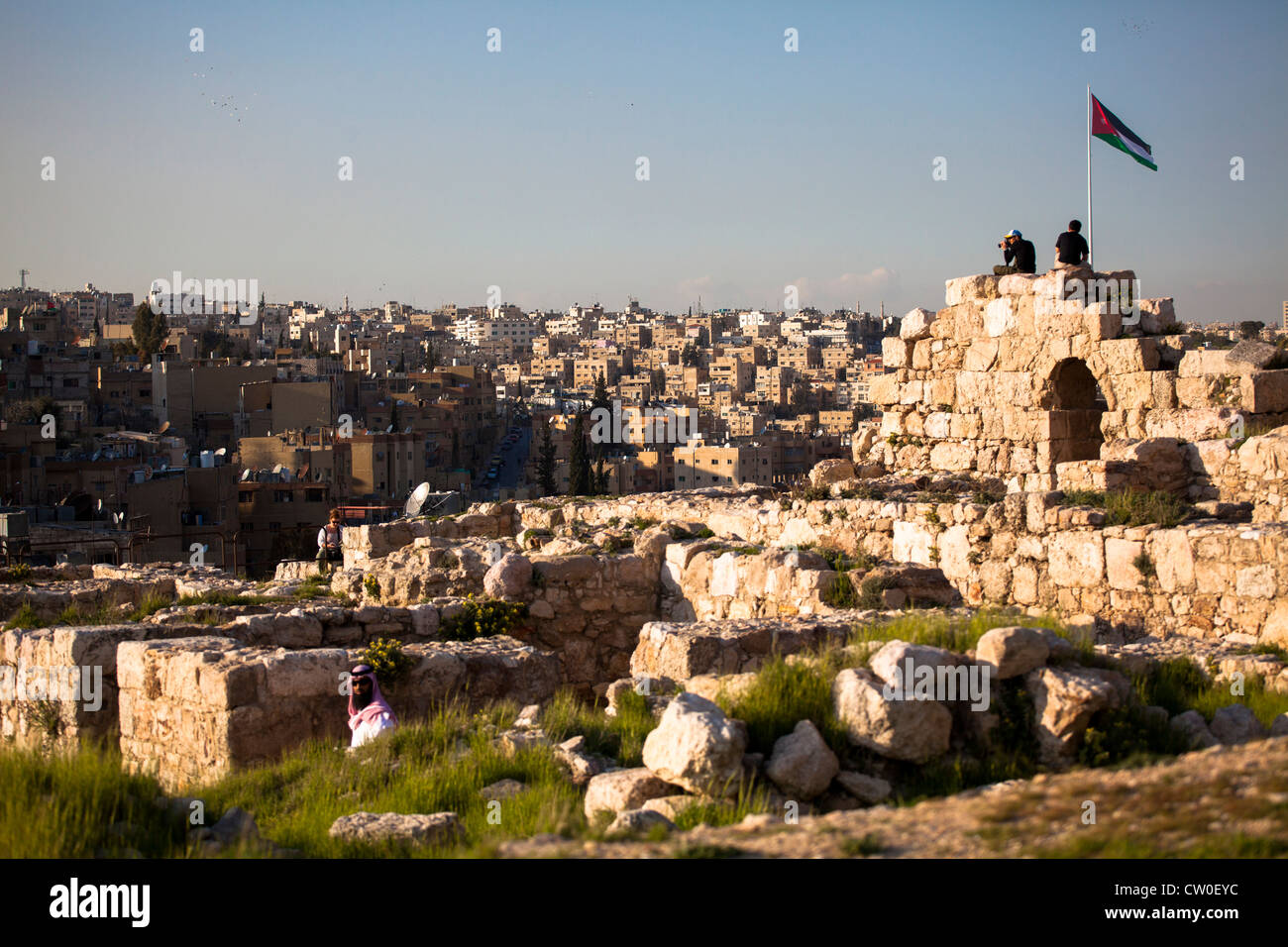 Citadel Amman Jordan Middle East Stock Photo