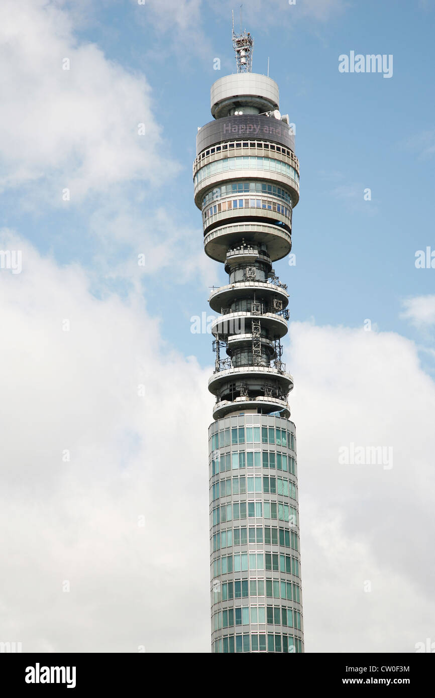 The BT Tower is previously known as the Post Office Tower, the British Telecom Tower.  Stock Photo