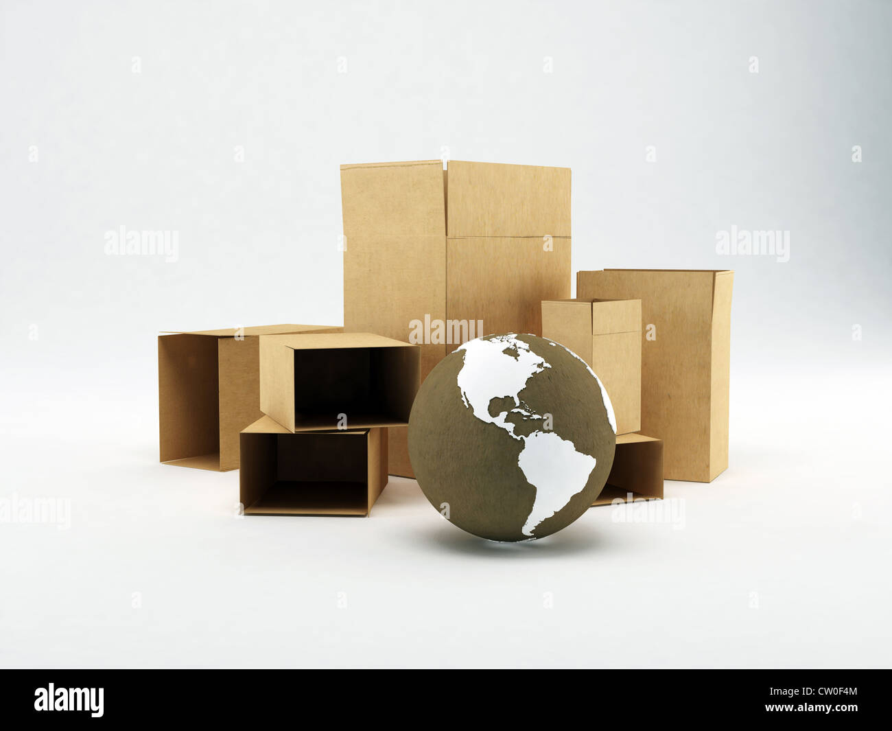 cardboard boxes isolated on white background Stock Photo - Alamy