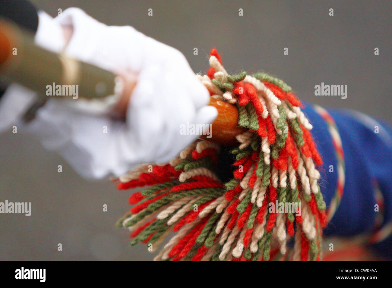 Standard bearer seen during repatriation hires stock photography and