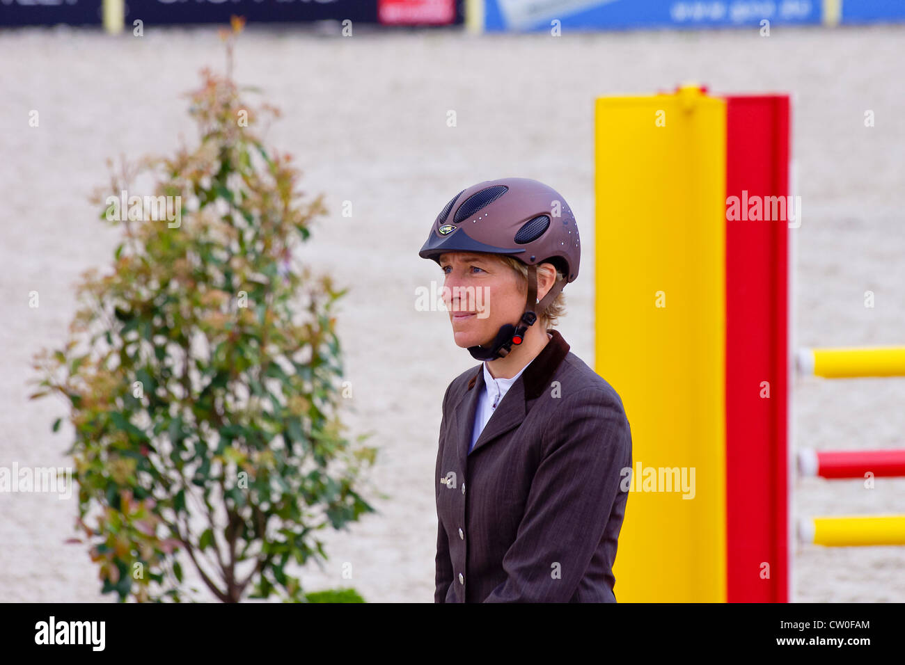 German Olympic Champion Ingrid Klimke, Award ceremony, International Marbach Eventing, 2012. Stock Photo