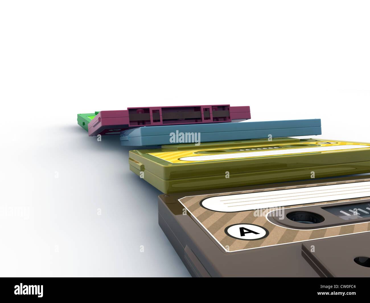 cassette tapes isolated on white background Stock Photo - Alamy