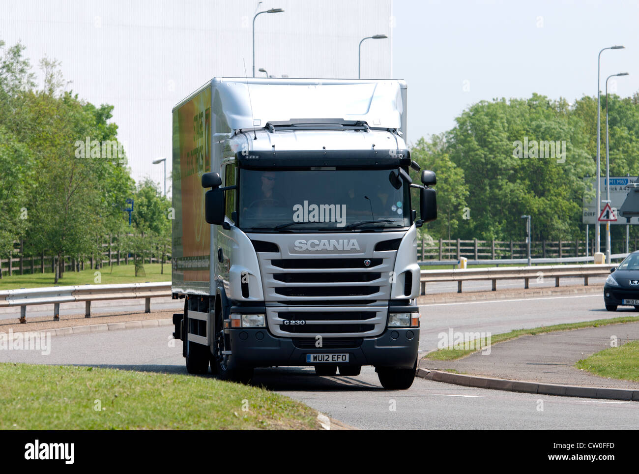 Scania lorry at DIRFT, Northamptonshire, UK Stock Photo