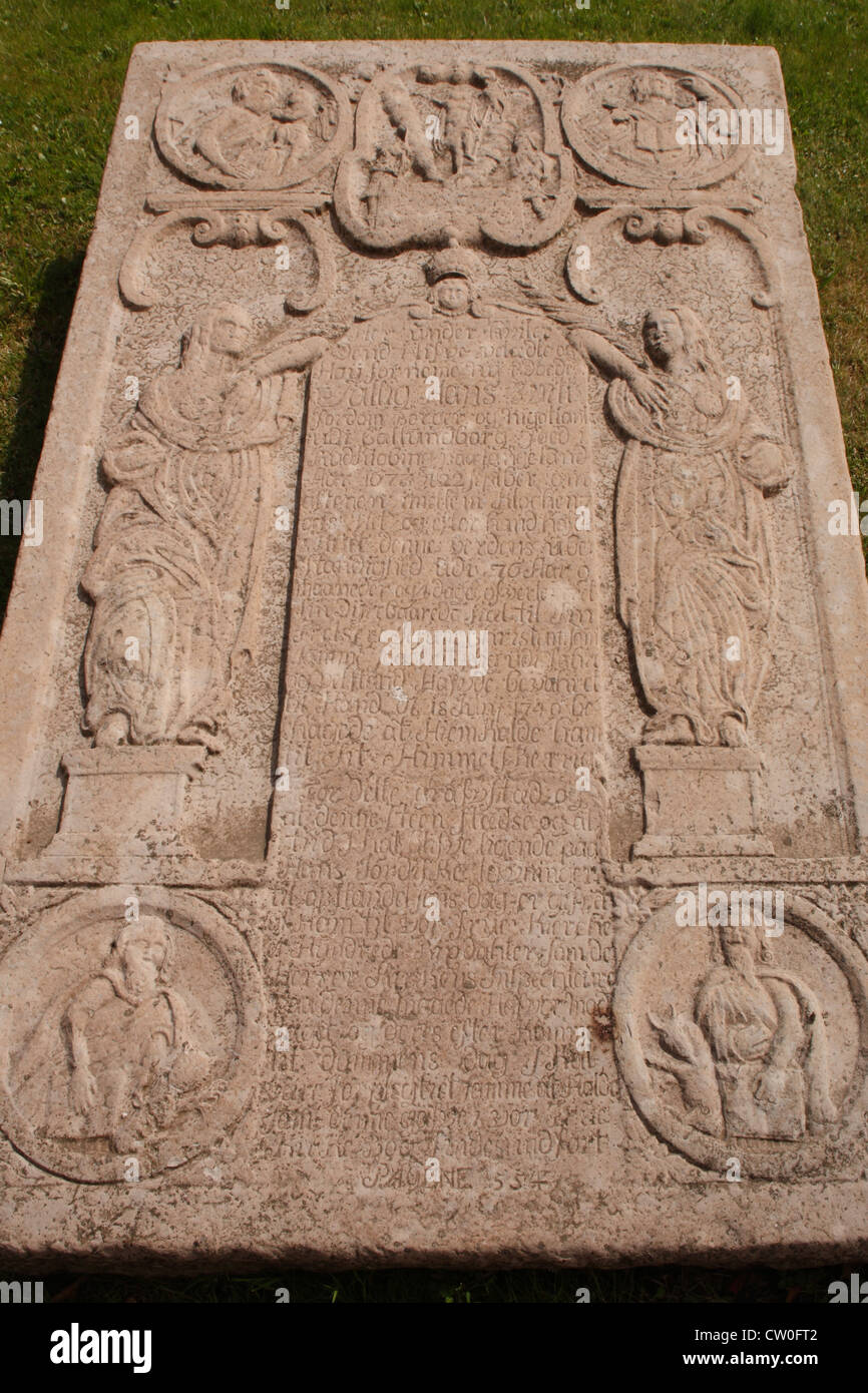 Denmark Sjaelland Kalundborg, old tombstone Stock Photo