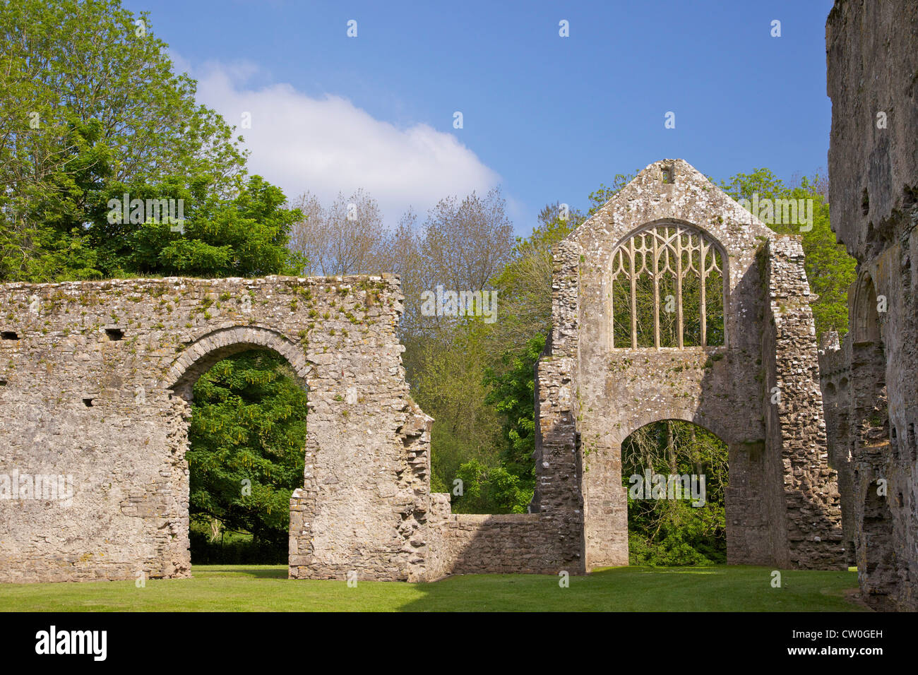 Lamphey Bishops Palace,  Pembrokeshire National Park, West Wales, Cymru, UK, United Kingdom, GB, Great Britain, British Isles Stock Photo